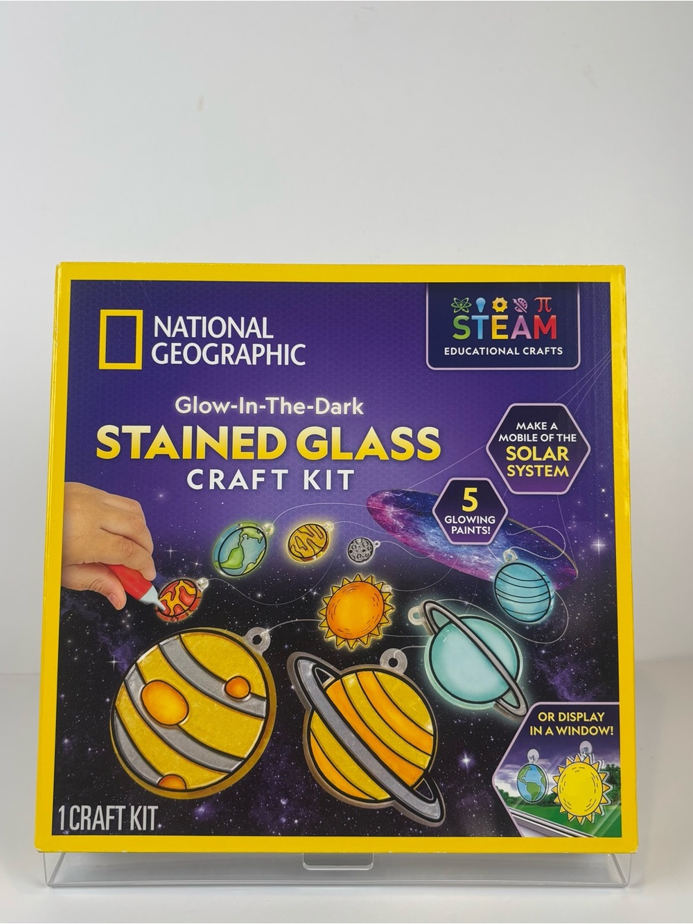 National Geographic Glow-in-the-Dark Stained Glass Solar System Craft Kit– STEAM